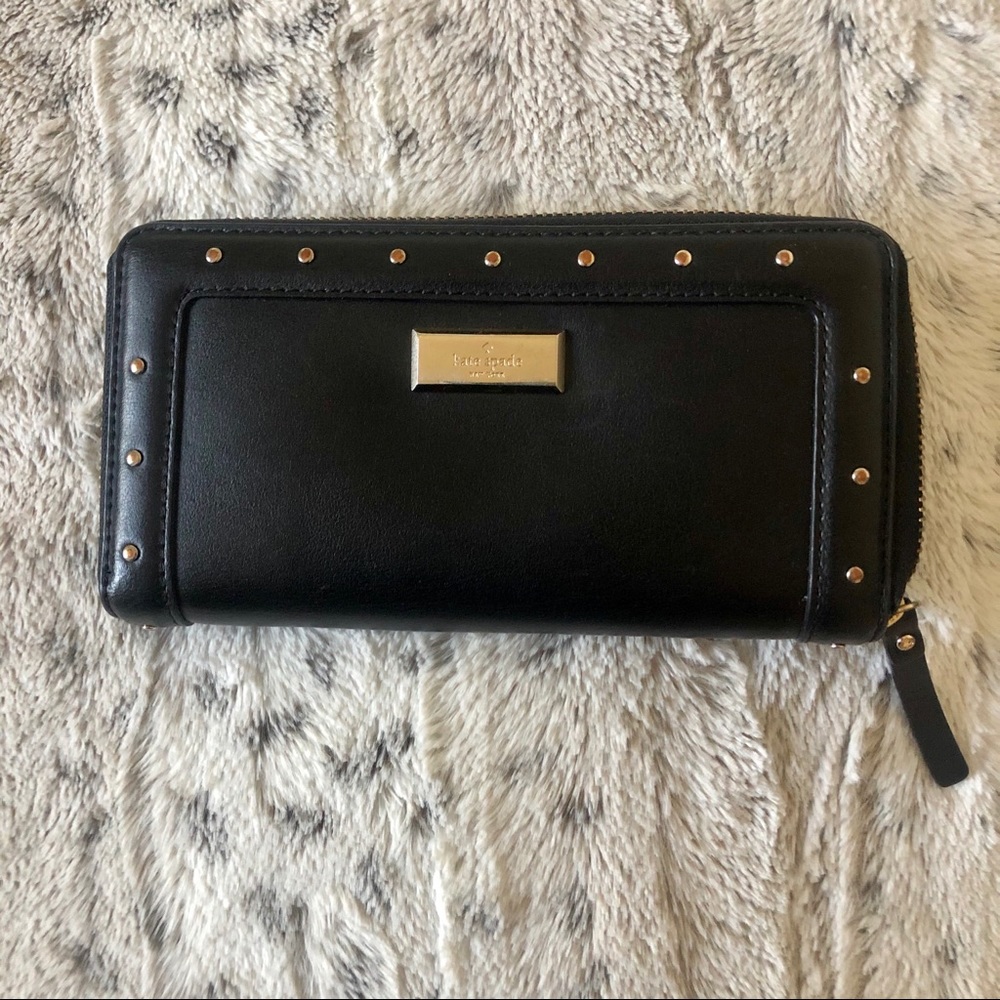 Kate Spade Black Leather Studded Wallet